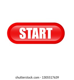 red glossy button and start text inside