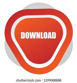 red glossy button with text download inside