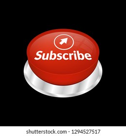 red glossy button with text subscribe
