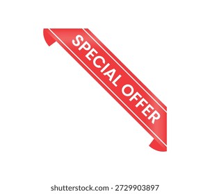 Gráfico rojo brillante del Anuncio de la esquina - etiqueta engomada promocional de la oferta especial para el diseño de UI