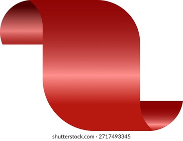Etiqueta de cinta de esquina brillante rojo sobre fondo transparente. Anuncio de esquina de página doblada, pegatina promocional y elemento de etiqueta decorativa aislado (Ilustración vectorial)