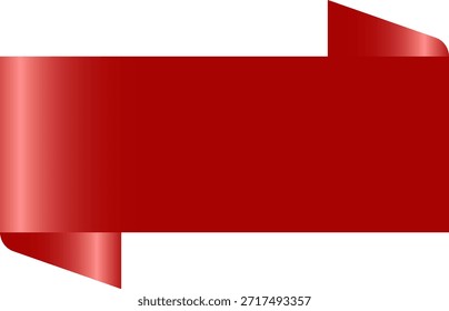 Etiqueta de cinta de esquina brillante rojo sobre fondo transparente. Anuncio de esquina de página doblada, pegatina promocional y elemento de etiqueta decorativa aislado (Ilustración vectorial)