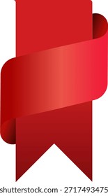 Etiqueta de cinta de esquina brillante rojo sobre fondo transparente. Anuncio de esquina de página doblada, pegatina promocional y elemento de etiqueta decorativa aislado (Ilustración vectorial)