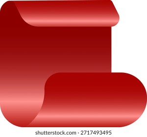 Etiqueta de cinta de esquina brillante rojo sobre fondo transparente. Anuncio de esquina de página doblada, pegatina promocional y elemento de etiqueta decorativa aislado (Ilustración vectorial)