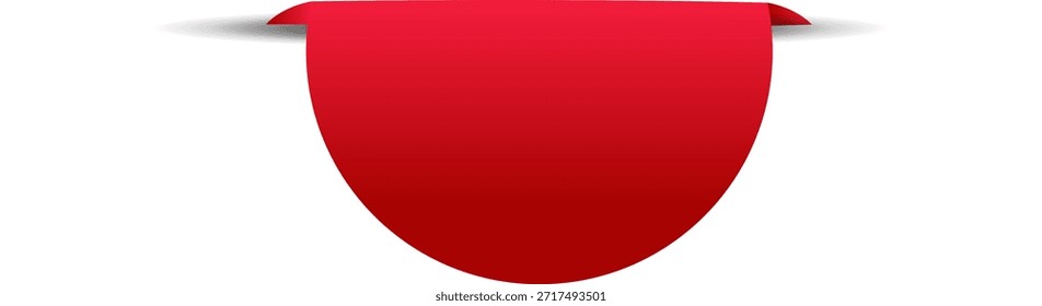 Etiqueta de cinta de esquina brillante rojo sobre fondo transparente. Anuncio de esquina de página doblada, pegatina promocional y elemento de etiqueta decorativa aislado (Ilustración vectorial)
