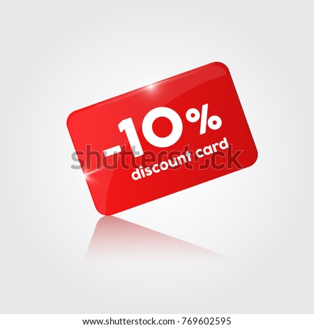 red glossy Discount card