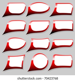 red glossy framed bubbles set