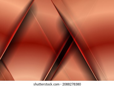 Rot glänzende Streifen abstrakter technischer Hintergrund. Geometrisches Vektordesign