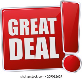 red glossy great deal button