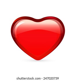  red glossy heart shape