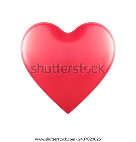 Red glossy heart Valentine's Day love amour romantic date relationship 3d icon realistic vector illustration. Cute romance symbol dating marriage engagement wedding flirting passion decorative element
