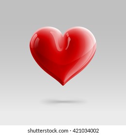  red glossy heart vector illustration