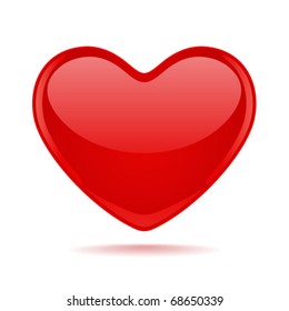 Red glossy heart vector illustration