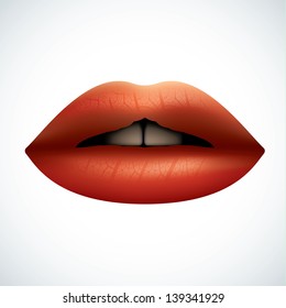 Red glossy lips