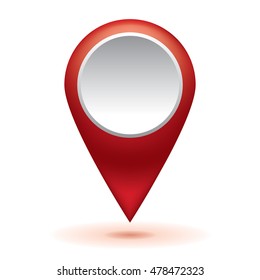 Red glossy map point symbols, arrow web icon, mesh object, vector design
