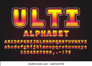 Red glossy modern style alphabet text effect