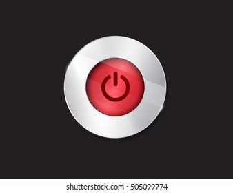 Red glossy power button