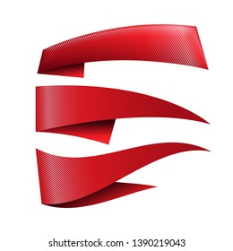 Red glossy ribbon vector banners set. vector. on white background