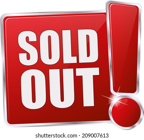 red glossy sold out sign