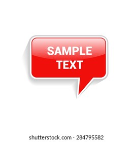 Red glossy speech bubble for your own design