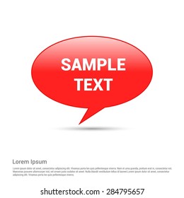 Red glossy speech bubble for your own design