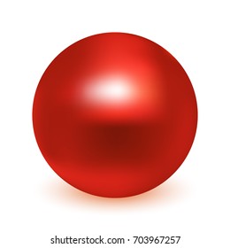 Esfera gris roja aislada en blanco. Ilustración vectorial para su diseño.
