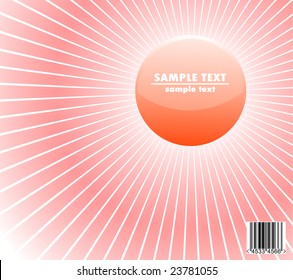 red glossy sphere with sunburst rays