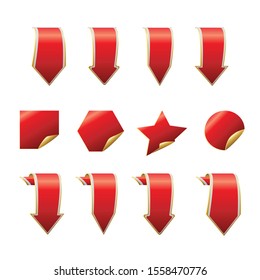 red glossy thick sticker labels