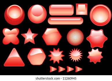 red glossy web elements