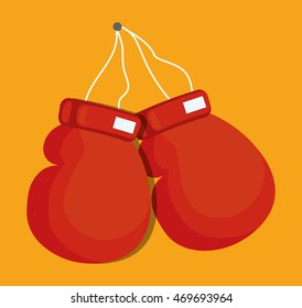 red glove boxing sport training icon. Colorful and flat design. Vector illustration