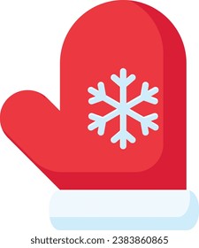 Red Glove Christmas Icon Illustrator