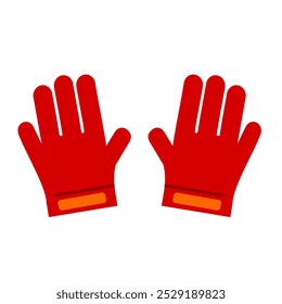 red glove football or soccer ball icon clip art isolated in white background vector illustration