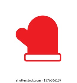 Red glove icon isolated on white background. Santa gloves symbol modern, simple, vector, icon for website design, mobile app, ui. Vector Illustration
