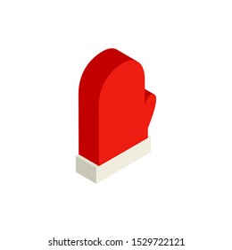 Red Glove Isometric Object. Vector Illustration of Winter Sign Isometry. 
