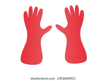 caricatura del vektor de guantes rojos