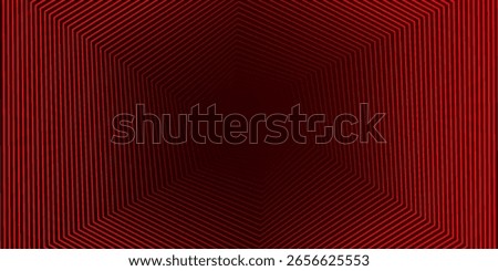 red glow hexagon tunnel loop. Seamless 4K animation. Abstract motion screen background with animated loop box. Glowing neon frames with bright colors on a black background. 3D rendering
