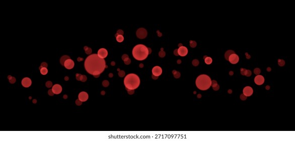Textura de sobreposição de luz Bokeh brilhante vermelha com desfoque suave no fundo escuro