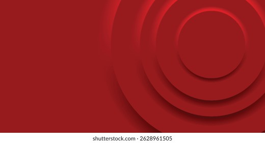 Red glowing circle scene layer. Abstract minimal scene circle background view.
