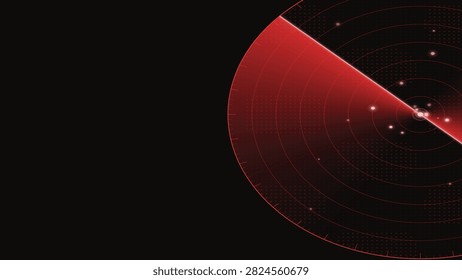 Red glowing concentric circles radiating from bright center with starry dots