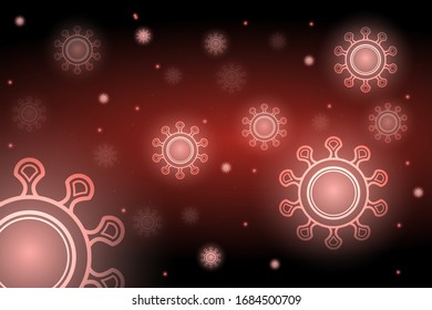 Fondo coronavirus rojo brillante con efecto espumoso.