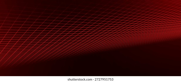 Rot leuchtend Cyber Drahtgitter Hintergrund mit Laserlinien. Retro futuristische Perspektive Spiel Hintergrund für Poster, Banner, Wallpapers. Vektorgrafik.
