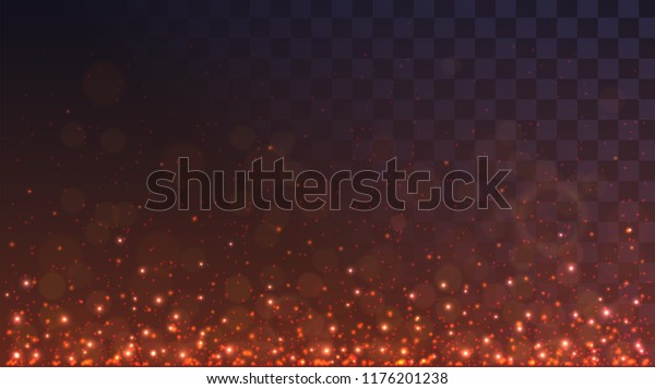 Red Glowing Dust Below Sparks Flame Stock Vector Royalty Free