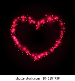 Red Glowing Heart On Black Background Stock Vector (Royalty Free ...