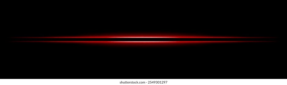 Red glowing horizontal light beam. Sleek, sharp design with warm tones for sci-fi or futuristic effects. Ideal for abstract backgrounds, light transitions, or neon-inspired visuals