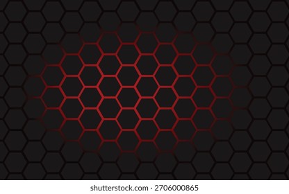 Fundo Hexágono de lava brilhante vermelha