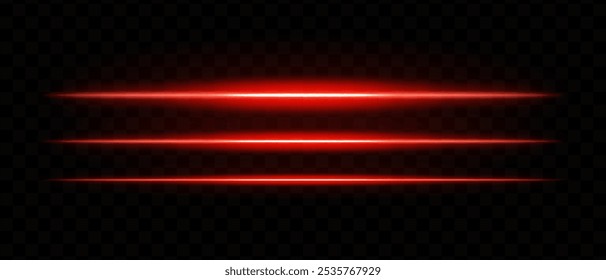 Red glowing light streaks. Horizontal beams, neon, abstract, bright lines, futuristic, energy, dynamic motion, shine, luminous effect, optical flare, laser, electric.