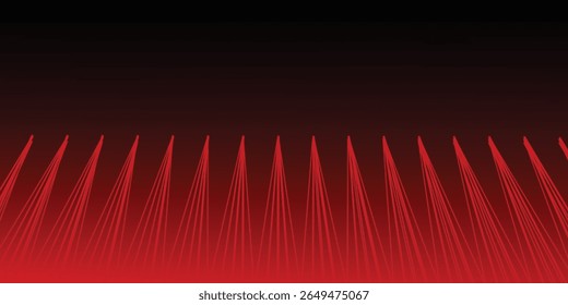Fundo de quadro de arame vermelho brilhante néon. Brilhando planos de grade quadriculados diagonais em perspectiva. Papel de parede de profundidade futurista retrô