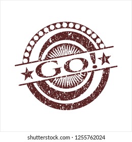 Red Go! distress rubber texture