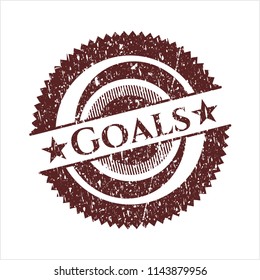 Red Goals rubber grunge texture seal