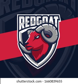 red goat mascot esport logo design